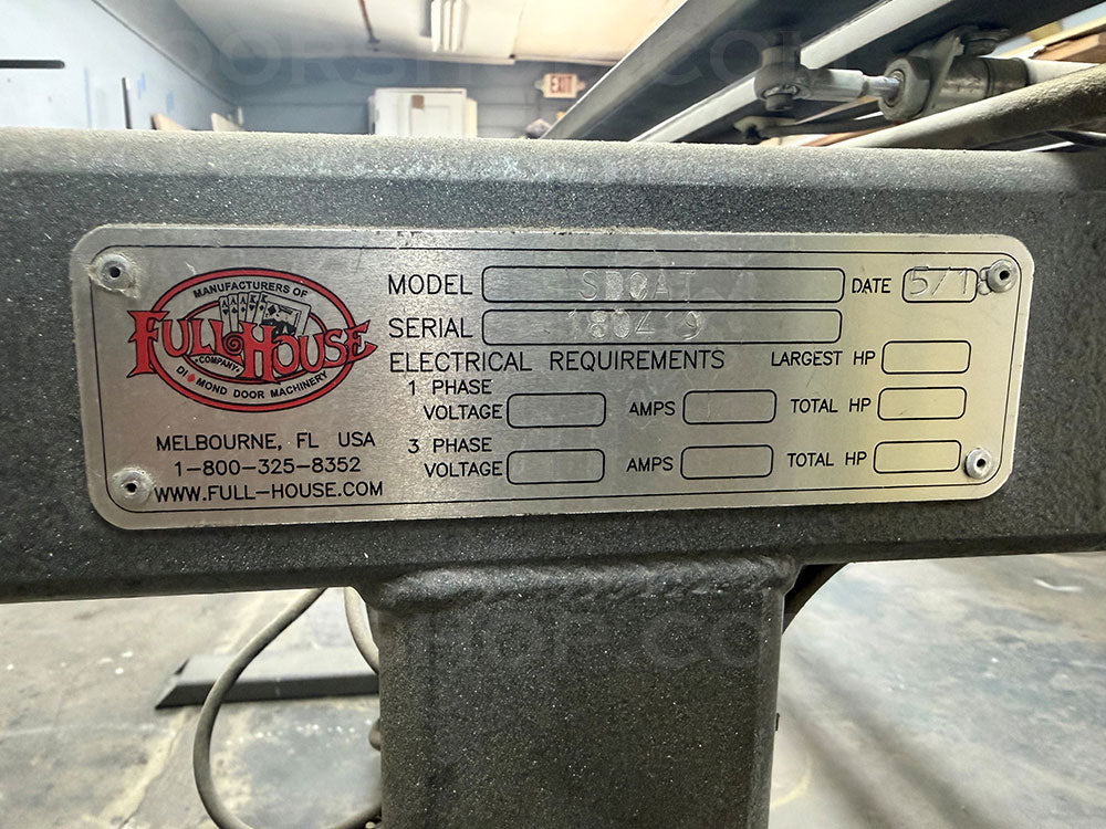 Full House Diamond DLX Prehung Door Machine with Loader, Striker, and Clamp Table