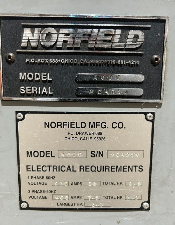Norfield 4000 Automatic Prehung Door Machine w/4200 Loader