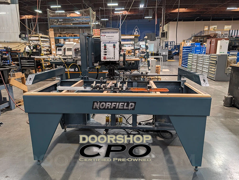 <b>Norfield 3800LR Exterior Door Lite Cutter </b>with Powered Latch Drill and Faceplate Mortisor